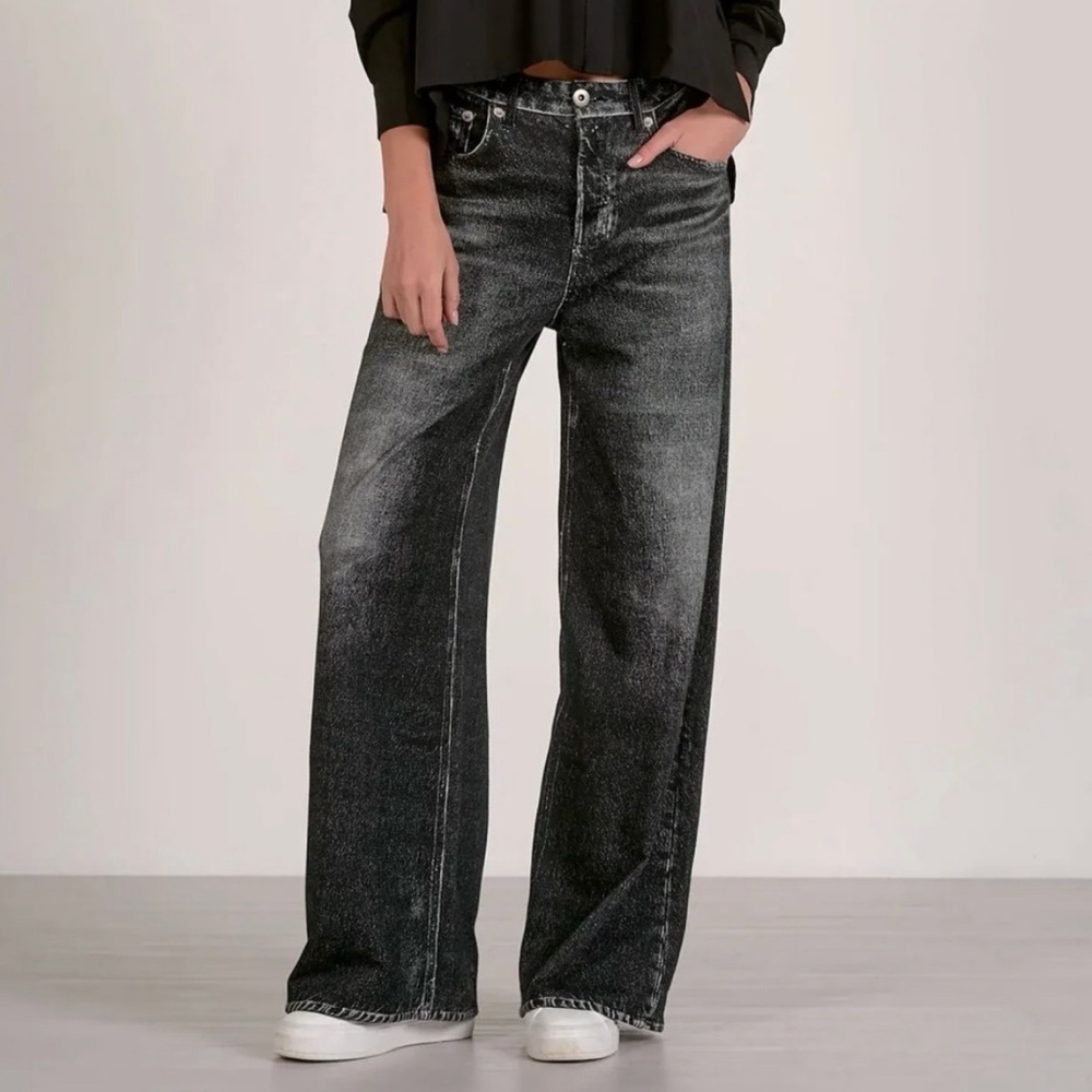 Elan Sweatpants Jeans Black Wash Wide Leg